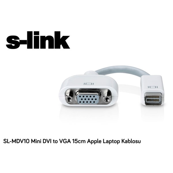 resimler/genel/S-link SL-MDV10 Mini DVI to VGA 15cm Apple Laptop Kablosu