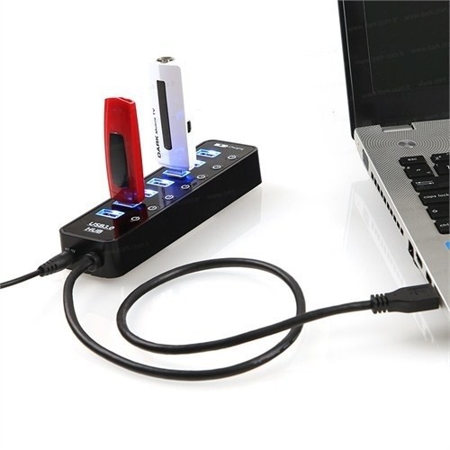 resimler/genel/DARK DK-AC-USB371 7port USB 3.0 Siyah USB Çoklayıcı Hub Anahtarlı