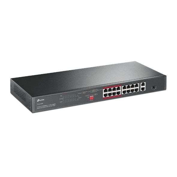 resimler/genel/TP-LINK 16-PORT 150W FULL POE TL-SL1218P 10/100 2X-GIGABIT 1X-SFP YÖNETİLEMEZ SWITCH