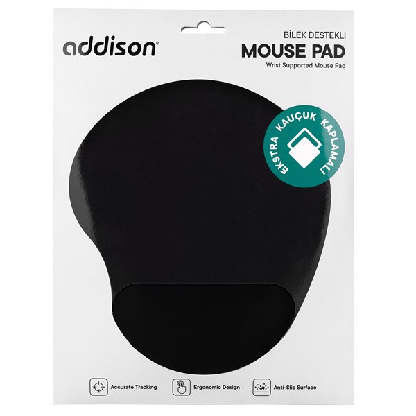 resimler/genel/ADDISON 300152 Bilek Destekli Jel Siyah Mouse Pad