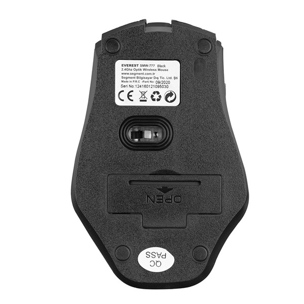 resimler/genel/Everest SMW-777 Usb Siyah 2.4Ghz Optik Wireless Mouse