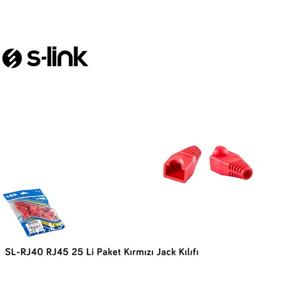 resimler/genel/S-link SL-RJ40 RJ45 25 Li Paket Kırmızı Jack Kılıfı