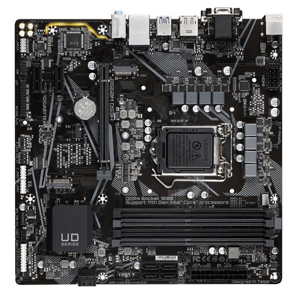 resimler/genel/GIGABYTE B560M DS3H DDR4 M2 PCIe NVME HDMI DVI DP PCIe 16X v4.0 1200p v2 mATX