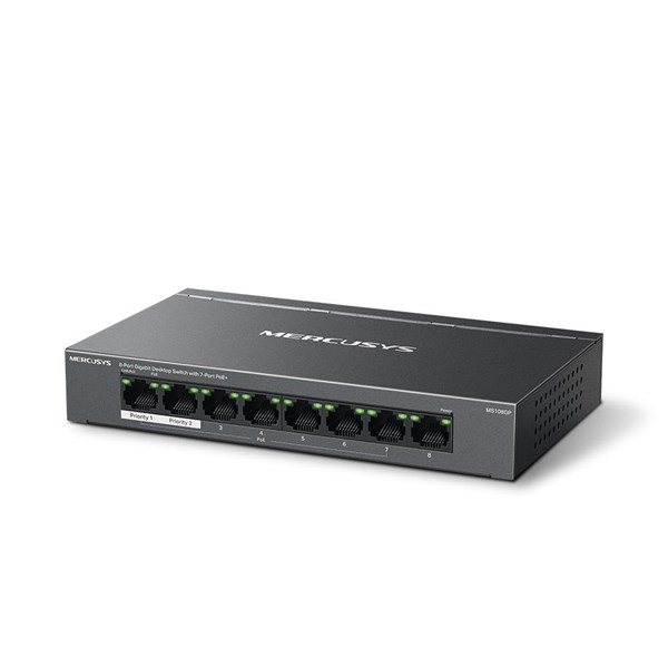 resimler/genel/MERCUSYS 8-PORT MS108GP GIGABIT YÖNETİLEMEZ 65W 7-PORT POE SWITCH
