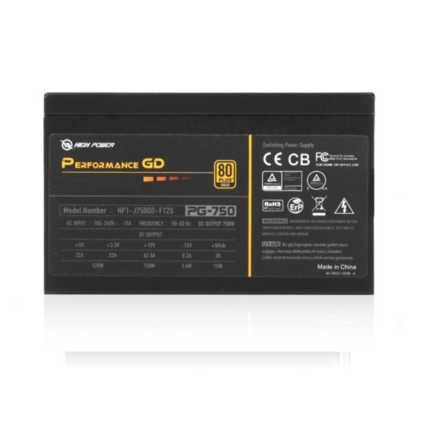 resimler/genel/HIGH POWER 750W 80  GOLD PERFORMANCE GD HP1-J750GD-F12S 12cm Fanlı Power Supply
