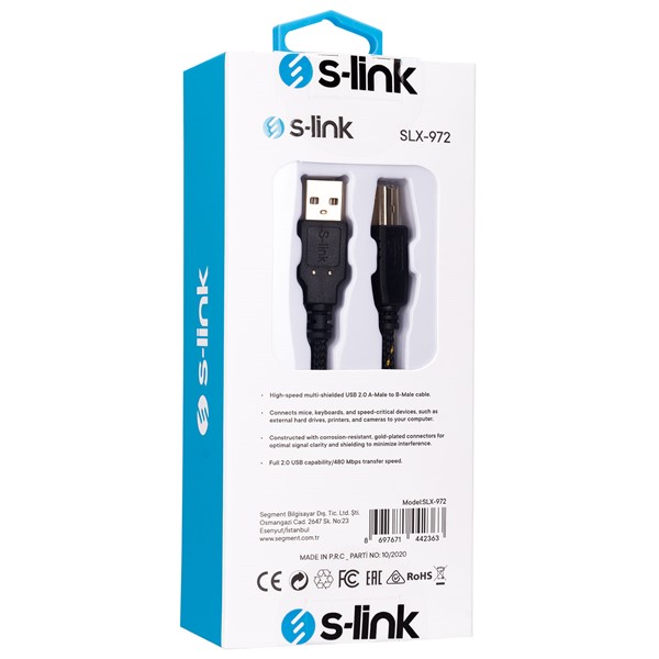 resimler/genel/S-link SLX-972 Usb2.0 5m Gold Kılıflı Yazıcı Kablosu