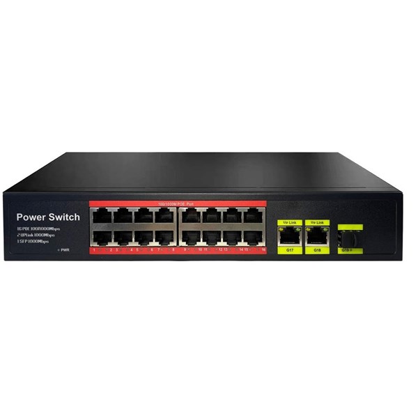 TIWOX 16port TP-G1621SFP-POE300W GIGABIT 2xUPLINK GIGABIT-1XSFP Switch RackMount