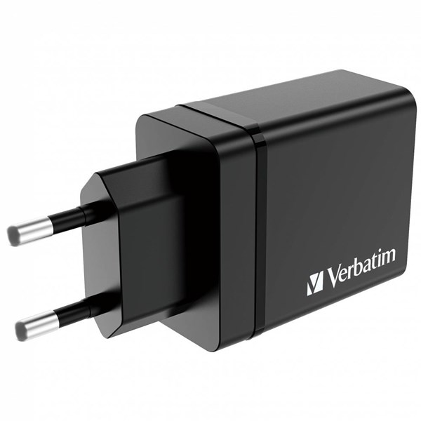 resimler/genel/VERBATIM CHR-30EU1 30W 4 Bağlantı Noktalı USB Duvar Şarj Cihazı - Siyah