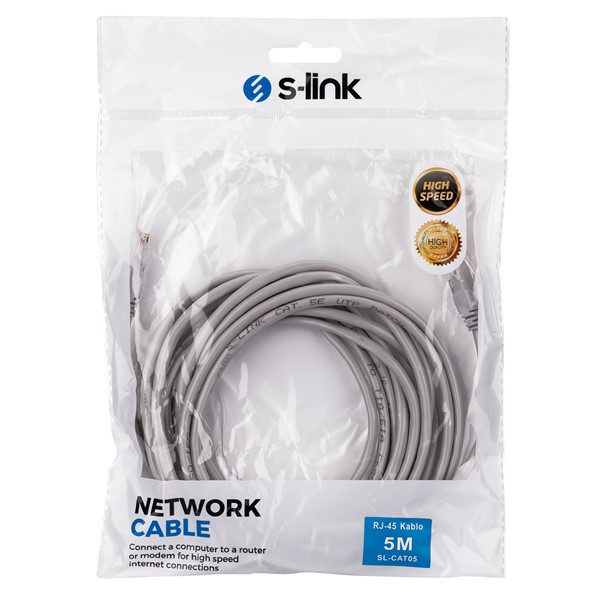 resimler/genel/S-link SL-CAT05 RJ-45 5m Gri Cat5 Patch Kablo