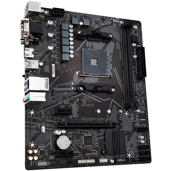 resimler/genel/GIGABYTE A520M-S2H DDR4 M2 PCIe NVME HDMI DVI PCIe 16X v4.0 AM4 mATX