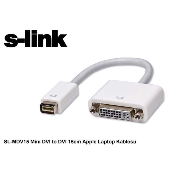 resimler/genel/S-link SL-MDV15 Mini DVI to DVI 15cm Apple Laptop Kablosu