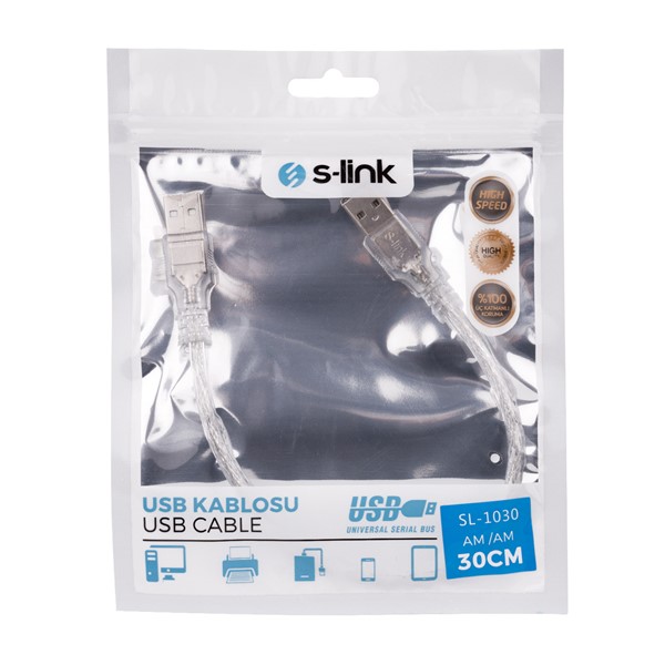 resimler/genel/S-link SL-1030 Usb2.0 30cm AM to AM Kablosu
