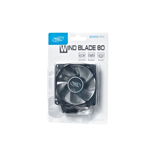 resimler/genel/DEEPCOOL WIND-BLADE80 Mavı Ledlı Kasa Fanı 80Mm
