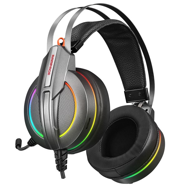 resimler/genel/Rampage RM-K6 STARK PLUS USB 7.1 Double RGB Efektli Metalik Gri Surround Gaming Oyuncu Mikrofonlu Kulaklık