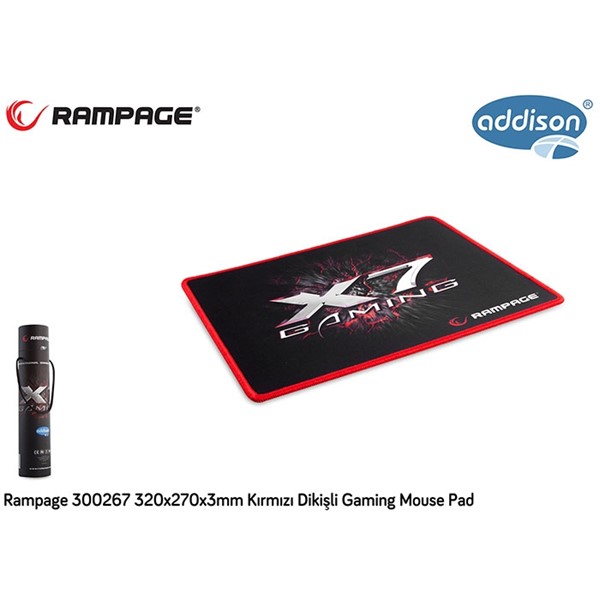 resimler/genel/Addison Rampage 300267 320x270x3mm Kırmızı Dikişli Gaming Mouse Pad