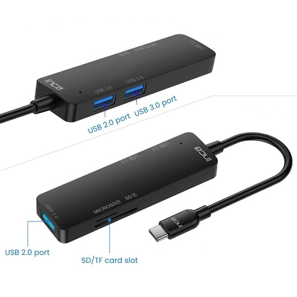 resimler/genel/INCA ITPC-5T 4port Type-C Kart Okuyucu USB Çoklayıcı Hub