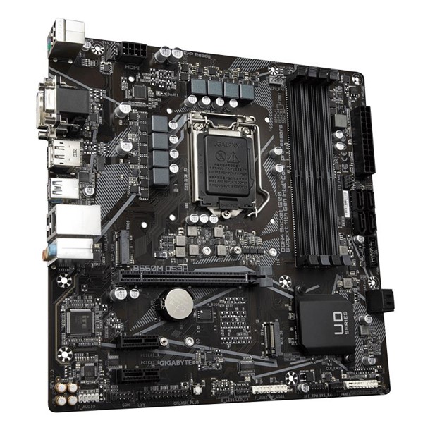 resimler/genel/GIGABYTE B560M DS3H DDR4 M2 PCIe NVME HDMI DVI DP PCIe 16X v4.0 1200p v2 mATX