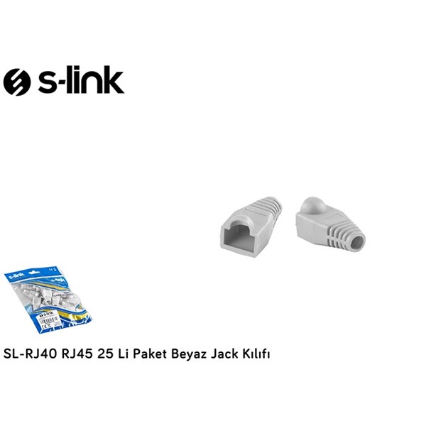 resimler/genel/S-link SL-RJ40 RJ45 25 Li Paket Beyaz Jack Kılıfı