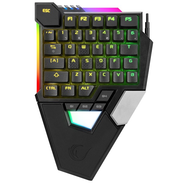 resimler/genel/Rampage KB-277 OMNI Siyah Örgülü Type C RGB 6 Farklı Aydınlatma Modu Q Mini Gaming Oyuncu Klavyesi