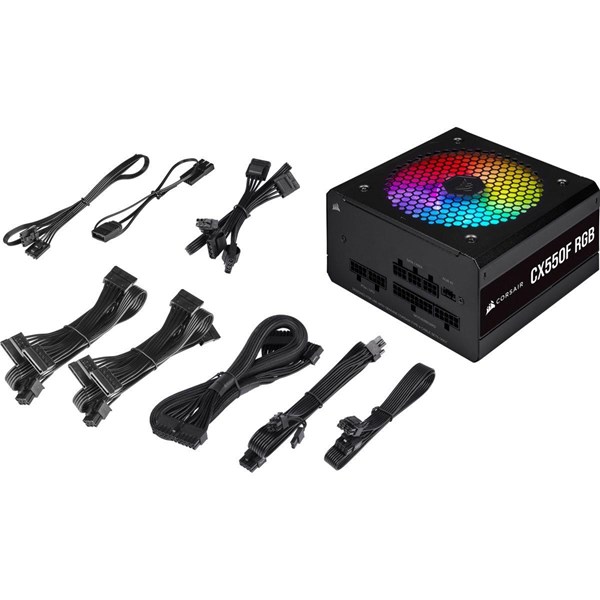 resimler/genel/CORSAIR 550W 80+ BRONZE CX550F CP-9020216-EU RGB TAM MODÜLER POWER SUPPLY