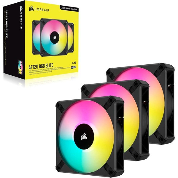 CORSAIR AF120 CO-9050154-WW Rgb 120Mm Pwm Lighting Node Core Rgb Kontrolcü Dahil Rgb Fan 3-lü Paket Siyah