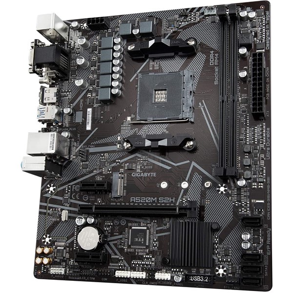 resimler/genel/GIGABYTE A520M-S2H DDR4 M2 PCIe NVME HDMI DVI PCIe 16X v4.0 AM4 mATX