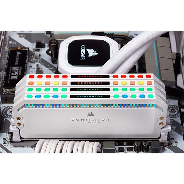 resimler/genel/ CORSAIR 16GB (2X 8GB) DDR 4000MHZ CL19 DUAL KIT PC RAM DOMINATOR PLATINUM RGB CMT16GX4M2K4000C19W BEYAZ