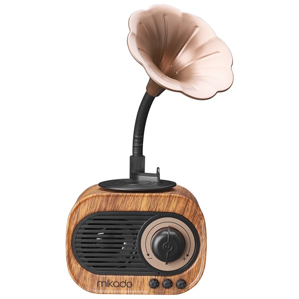 resimler/genel/Mikado MN-S19 Ahşap Usb+Aux+Tf Kart+Bluetooth Klasik RETRO GRAMOFON Müzik Kutusu
