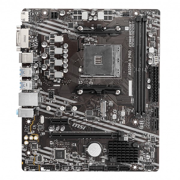 resimler/genel/MSI A520M-A PRO DDR4 M2 PCIe NVME HDMI DVI PCIe 16X v3.0 AM4 mATX