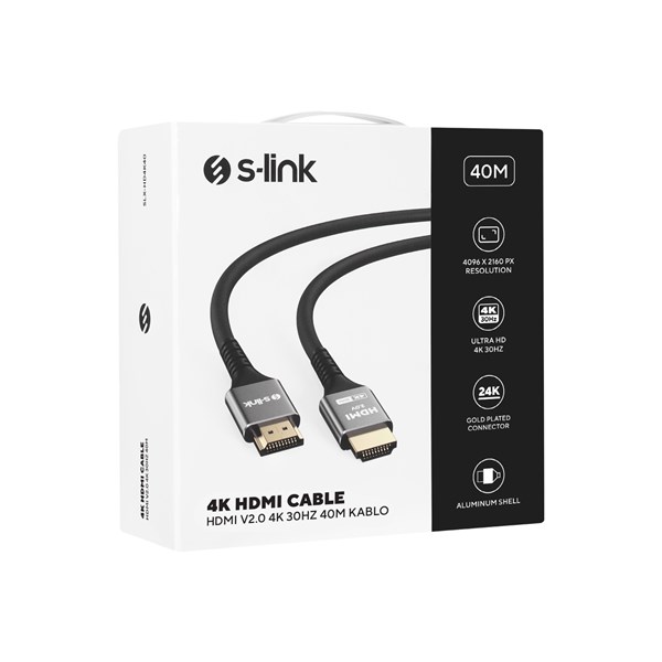 resimler/genel/S-LINK SLX-HD4K40 40 Mt Metal v2.0 4K (4096*2160) 60Hz HDMI Kablo