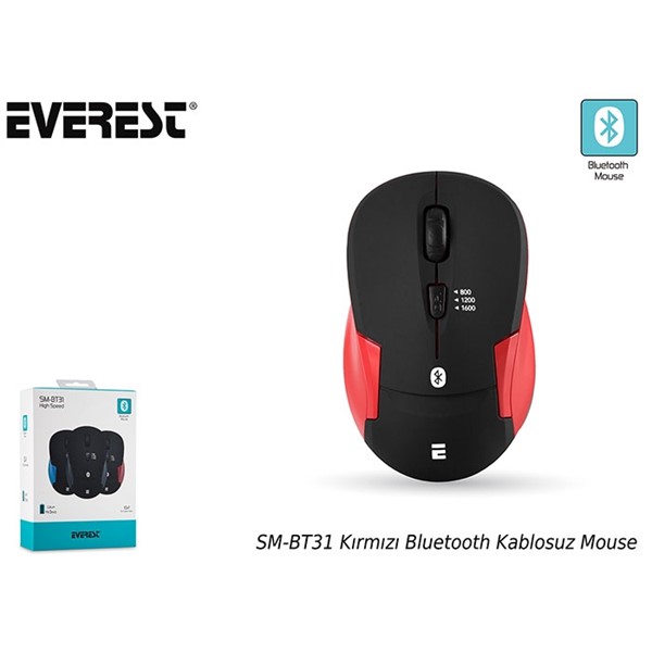 resimler/genel/Everest SM-BT31 Kırmızı Bluetooth Kablosuz Mouse
