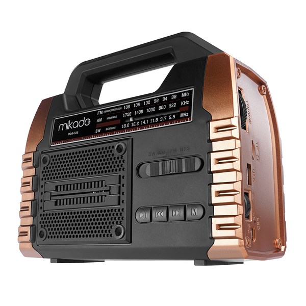 resimler/genel/Mikado MDR-325 Ahşap USB- TF Destekli FM/AM/SW/BT+SOLAR+Power Bank 3 Band Klasik Radyo