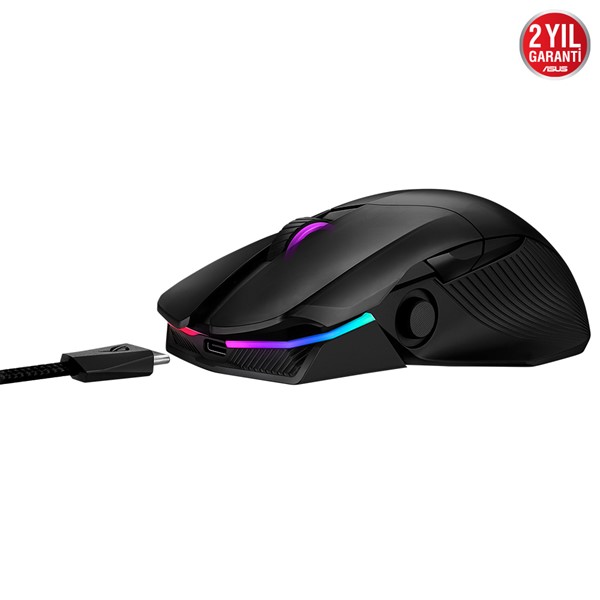 resimler/genel/Asus Rog Chakram Rgb Qi Şarj Ve Yan Joystıck Üç Modlu Bağlantı Kablolu/2.4Ghz/Bluetooth 16000 Dpı Sensör Vidasız Manyetik Tuşlar Ve Kapak Aura Sync