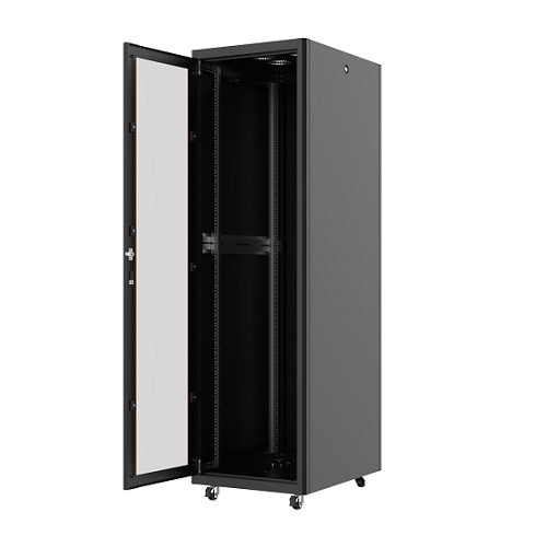 resimler/genel/AGER 42U 600x800mm Dikili Tip Siyah Kabinet Vega AG-VB42U6080S1 Cam Kapak