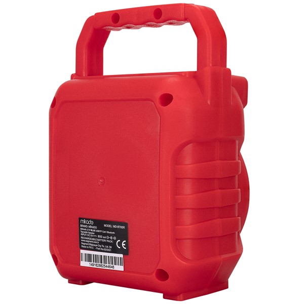 resimler/genel/Mikado MD-BT65R 5W 800mAh 3.7V Kırmızı USB/TF Cart / Bluetooth Taşınabilir Speaker Hoparlör