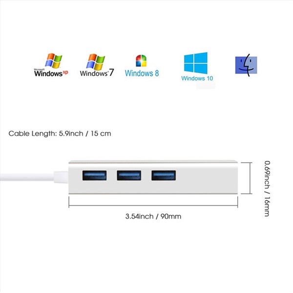resimler/genel/CODEGEN CDG-CNV41 Gigabit 1port USB 3.0 Ethernet,3x USB Çoklayıcı