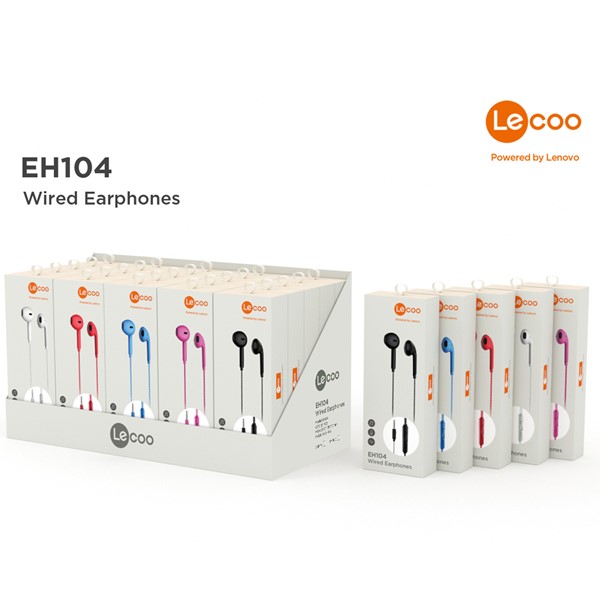 resimler/genel/LENOVO LECOO EH104PR Stereo 3.5mm Jack PEMBE Kulak İçi Mikrofonlu Kulaklık