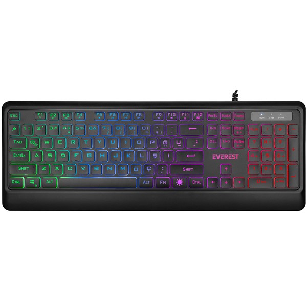 resimler/genel/Everest KM-R59 FORZA PLUS Siyah Usb Rainbow Backlight Q Klavye + 1200 dpi Mouse Set