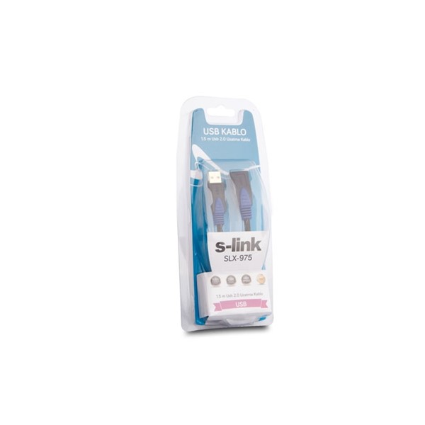 S-link SLX-975 Usb2.0 1.5m Gold Kılıflı Uzatma Kablosu