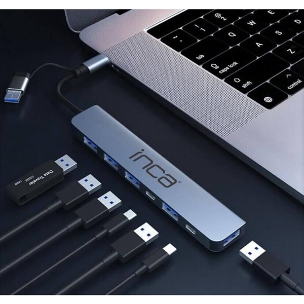 resimler/genel/INCA IUTP-7 5port TYPEC-USB 3.0 USB Çoklayıcı Hub 100W