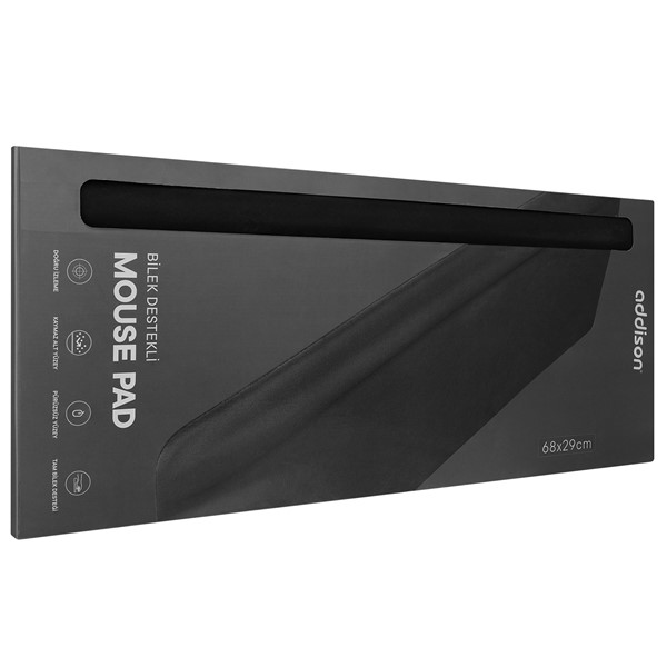 Addison 300523 Bilek Destekli Profesyonel Oyuncu Gaming 68x29x3mm Klavye ve Mouse Pad