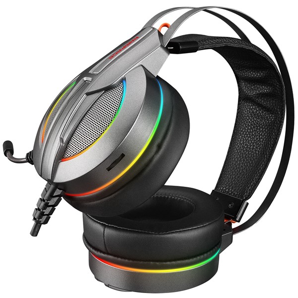 resimler/genel/Rampage RM-K6 STARK PLUS USB 7.1 Double RGB Efektli Metalik Gri Surround Gaming Oyuncu Mikrofonlu Kulaklık