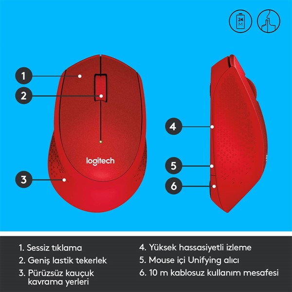 resimler/genel/Logıtech M330 Sessiz Kablosuz Mouse-Kırmızı 910-004911