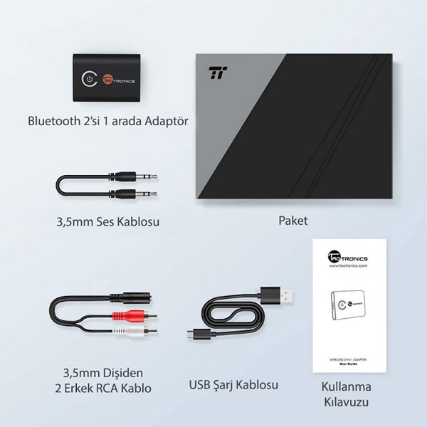 resimler/genel/TAOTRONICS TT-BA07 10m 2x RCA Stereo Ses Müzik Alıcı-Verici 2si 1 arada Adaptör