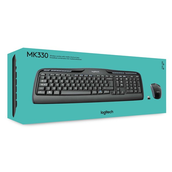 resimler/genel/LOGITECH MK330 Kablosuz Q Trk Siyah Multimedya Klavye - Mouse Set Set 920-003988