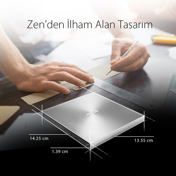 resimler/genel/ASUS 8x ZENDRIVE SDRW-08U7M-U USB 2.0 Slim Harici DVD Yazıcı Siyah