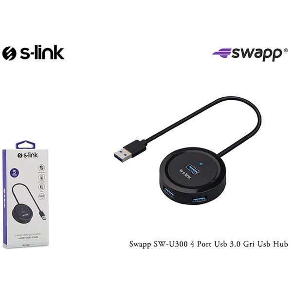 resimler/genel/S-LINK Swapp SW-U300 4port USB 3.0 Siyah USB Çoklayıcı Hub