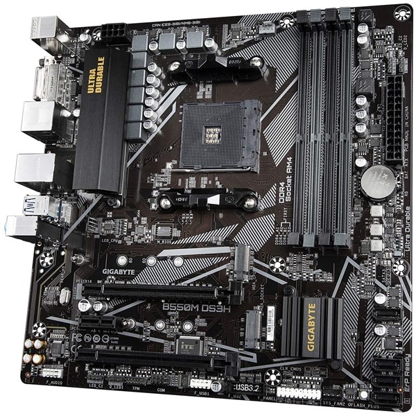 resimler/genel/GIGABYTE B550M-DS3H DDR4 HDMI DVI PCIe 16X v4.0 AM4 mATX