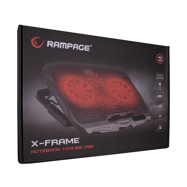 resimler/genel/RAMPAGE AD-RX34 X-FRAME ABS Plastik Siyah 4 FANLI Notebook Soğutucu Stand