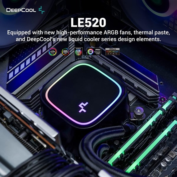 resimler/genel/DEEPCOOL 240MM LE520 ARGB AM5-1700P SIVI SOĞUTMALI İŞLEMCİ FANI